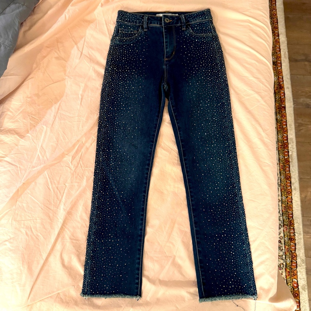 Girls Tractr Blue Jeans with Rhinestone Detailing. New without tags
